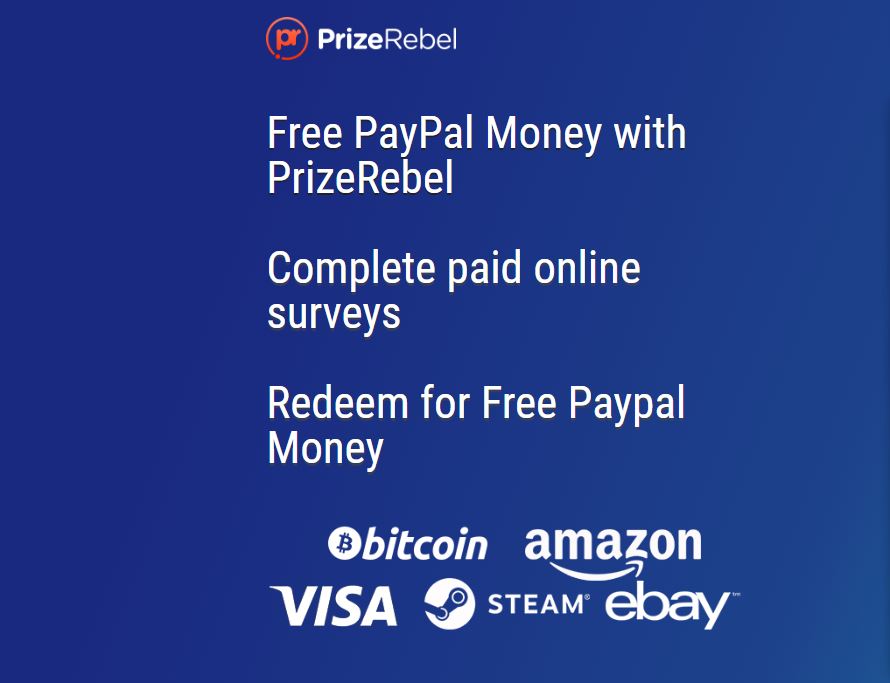 PrizeRebel موقع لربح رصيد باي بال مجاني